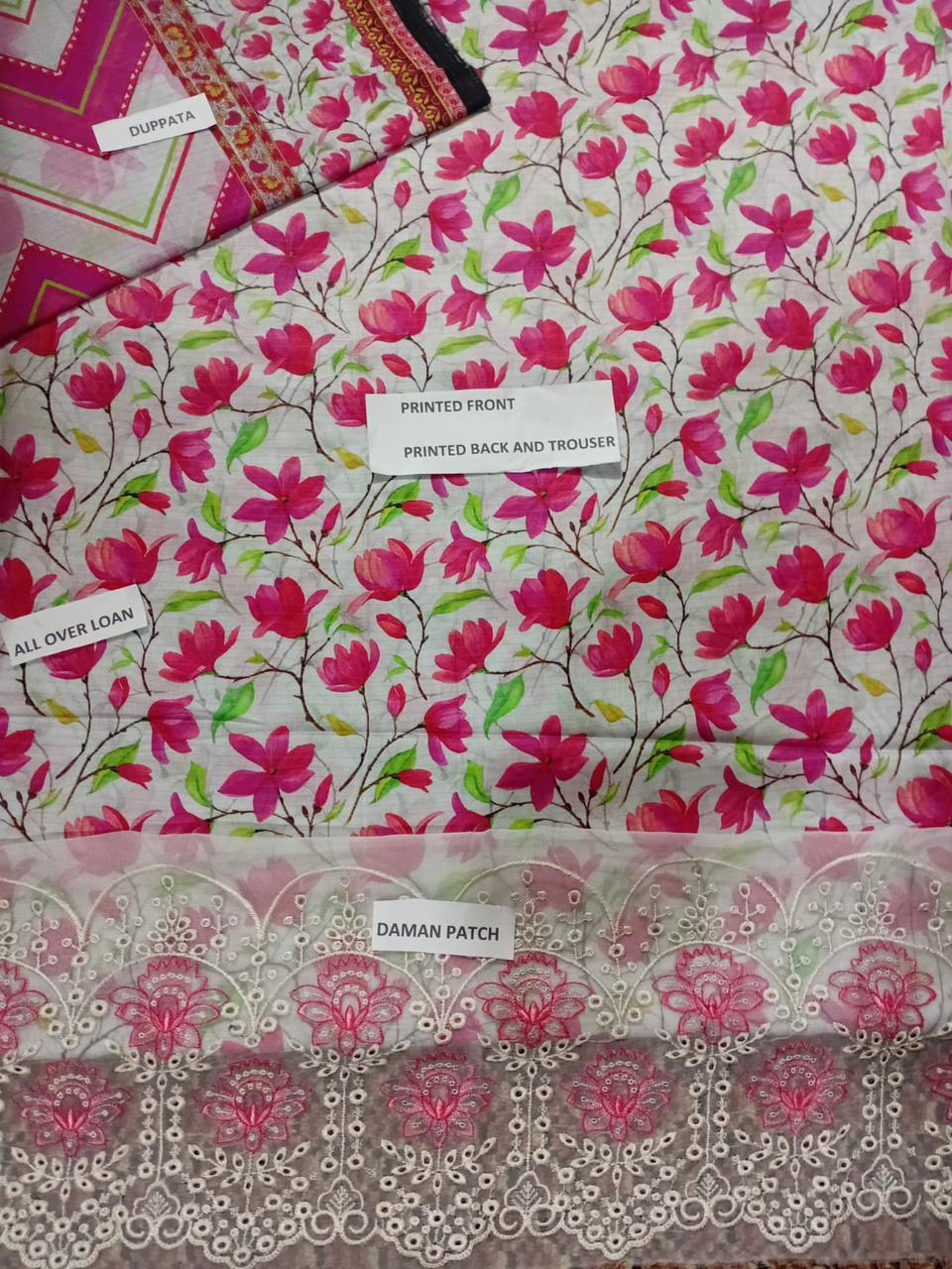 3 Pcs Women's Unstitched Printed Suit