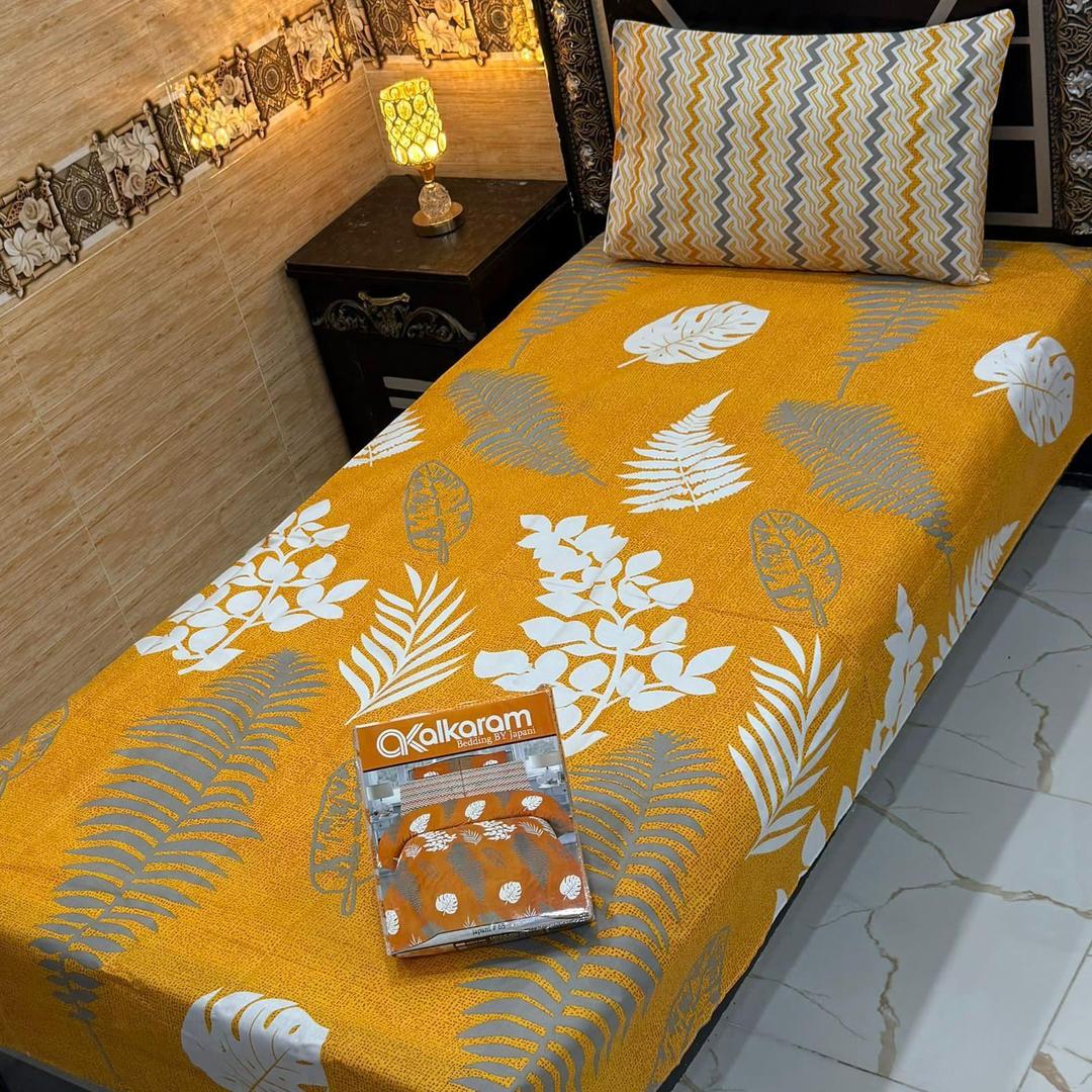 4 Pcs Cotton Salonica Printed Single Bedsheet