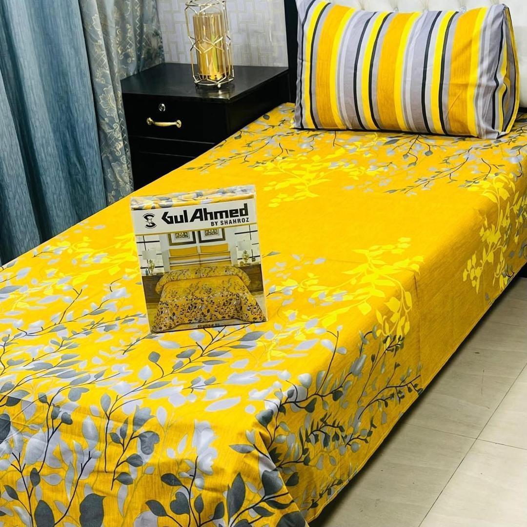 4 Pcs Cotton Salonica Printed Single Bedsheet