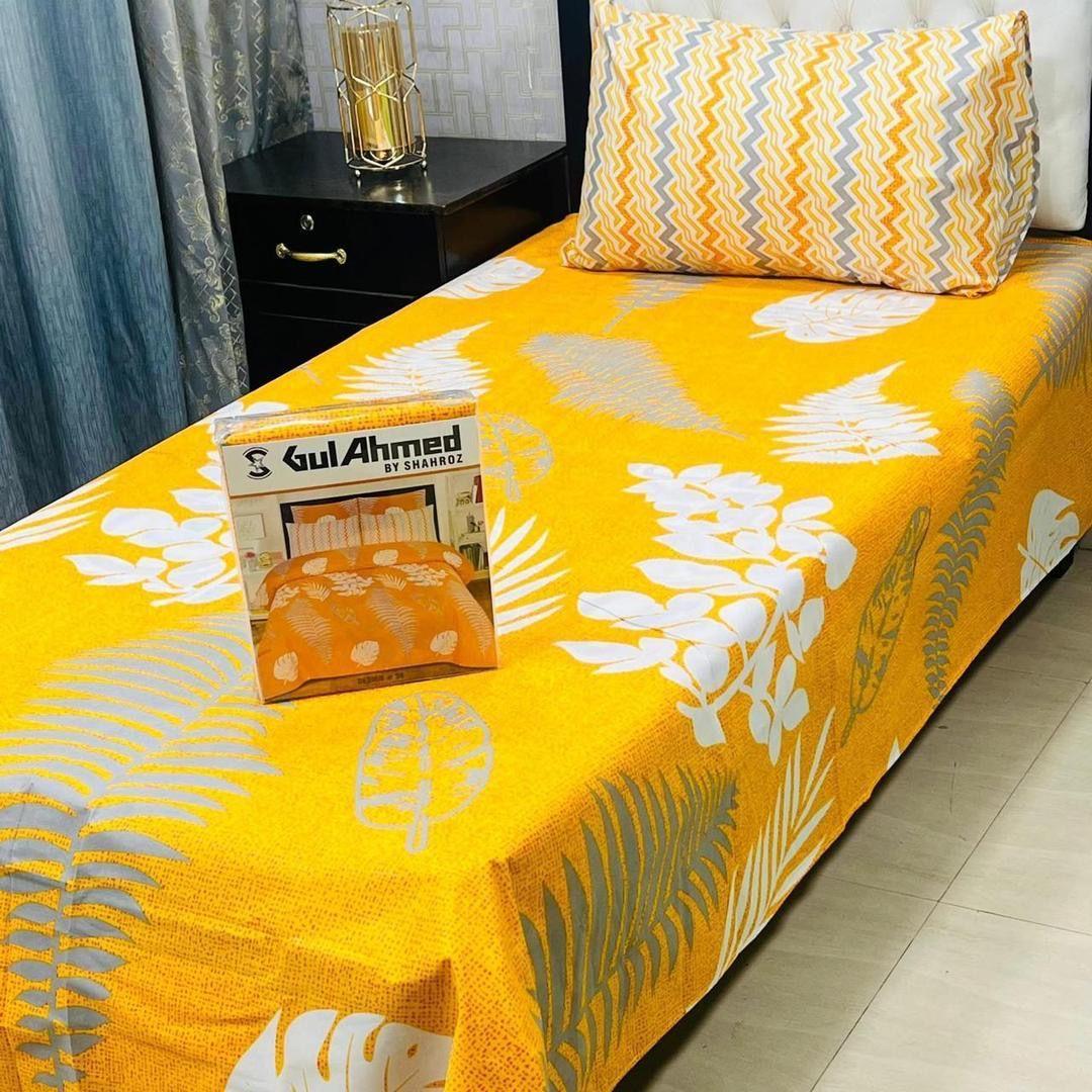 4 Pcs Cotton Salonica Printed Single Bedsheet