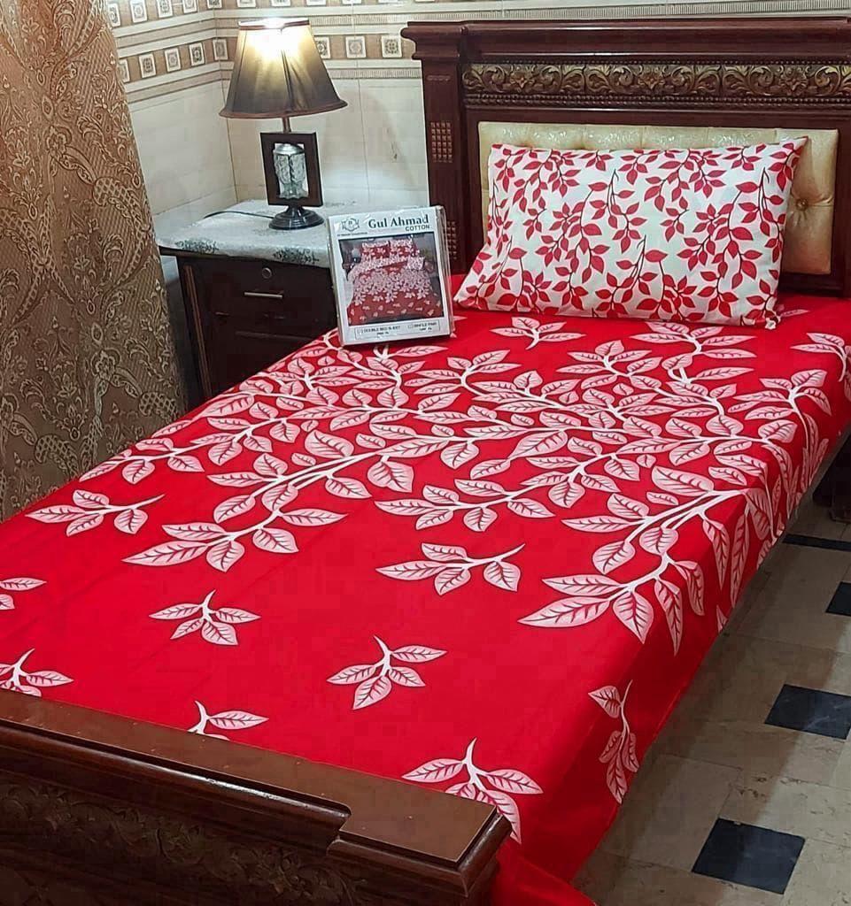 4 Pcs Cotton Salonica Printed Single Bedsheet