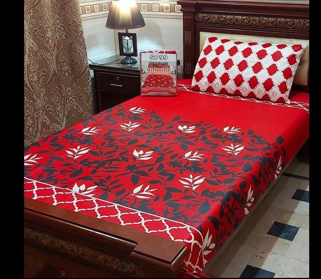 4 Pcs Cotton Salonica Printed Single Bedsheet