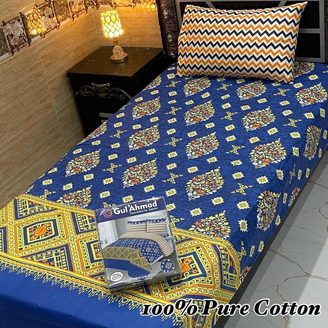 4 Pcs Cotton Printed Single Bedsheet