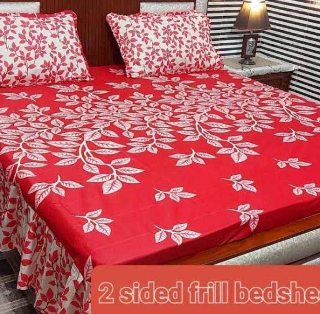 3 Pcs Cotton Salonica Frill Double Bedsheet