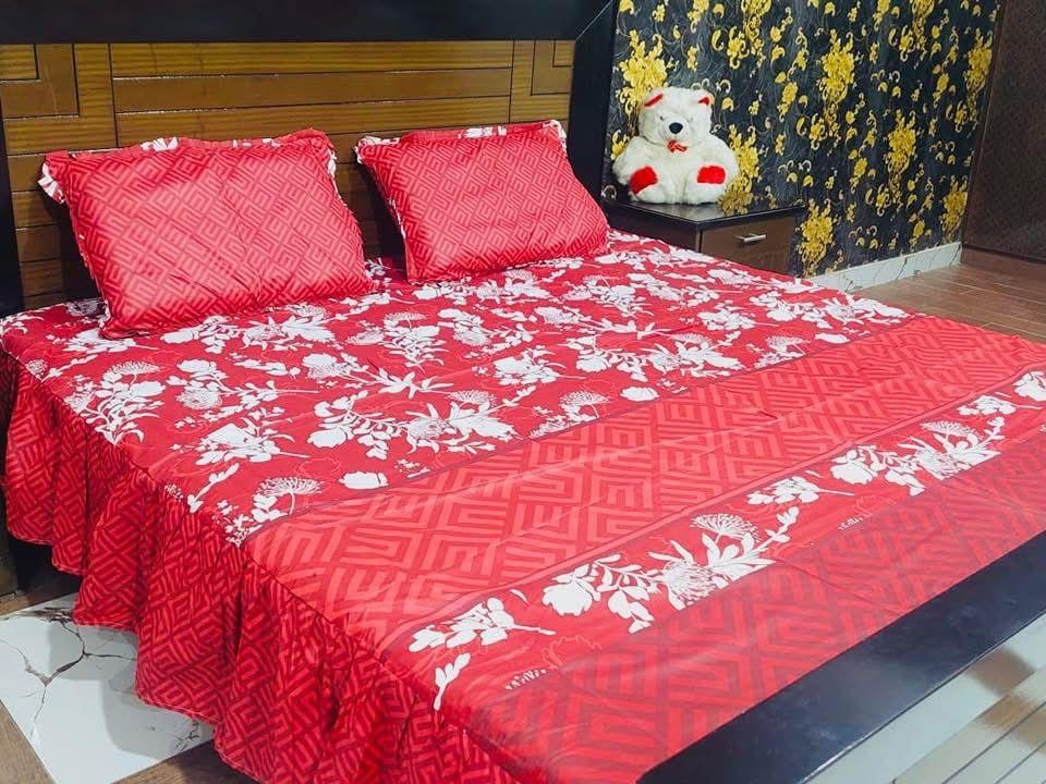 3 Pcs Cotton Salonica Frill Double Bedsheet