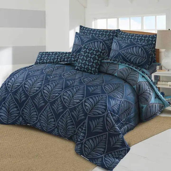 7 Pcs Cotton Salonica Printed Comforter Set