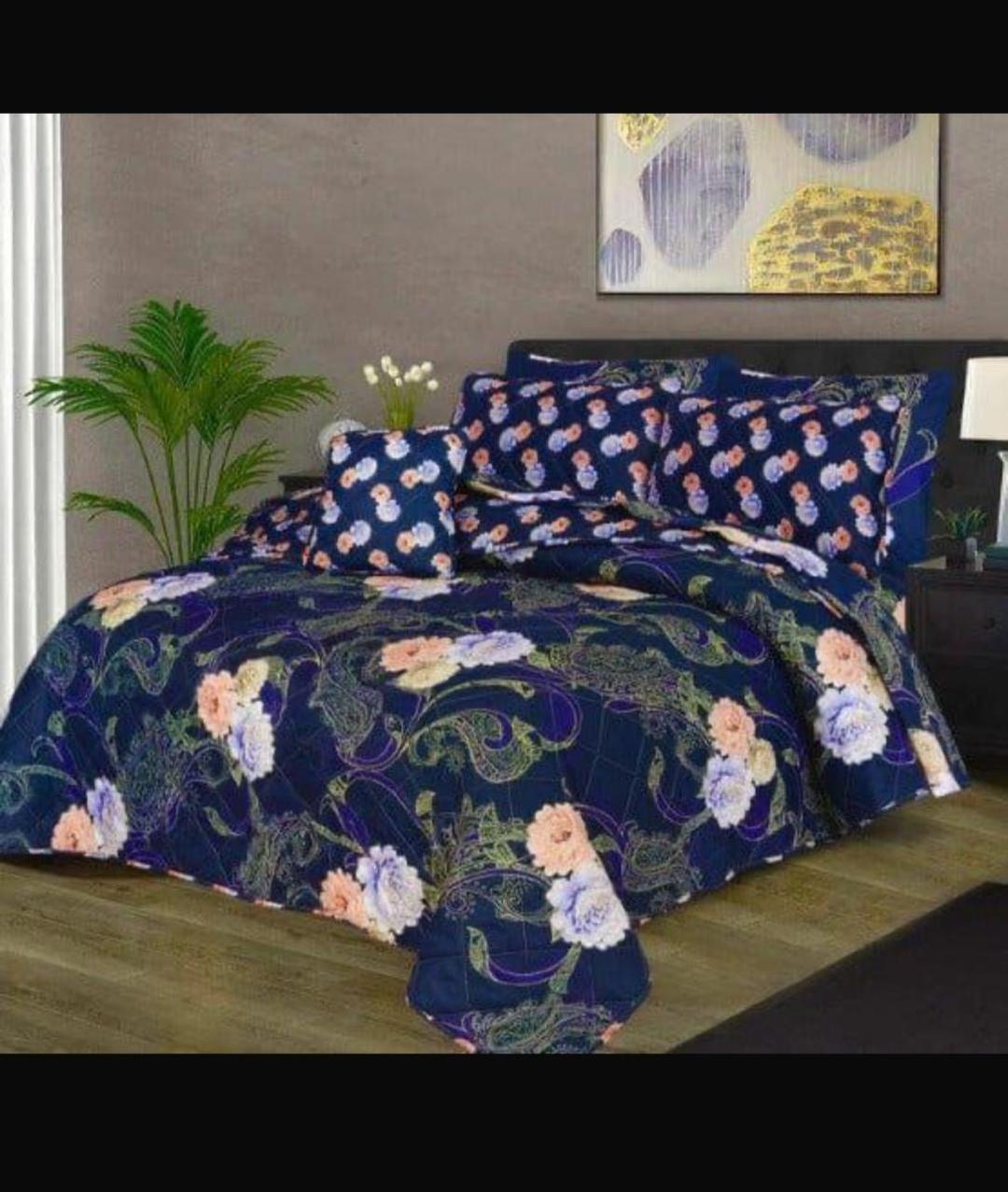 7 Pcs Cotton Salonica Printed Comforter Set