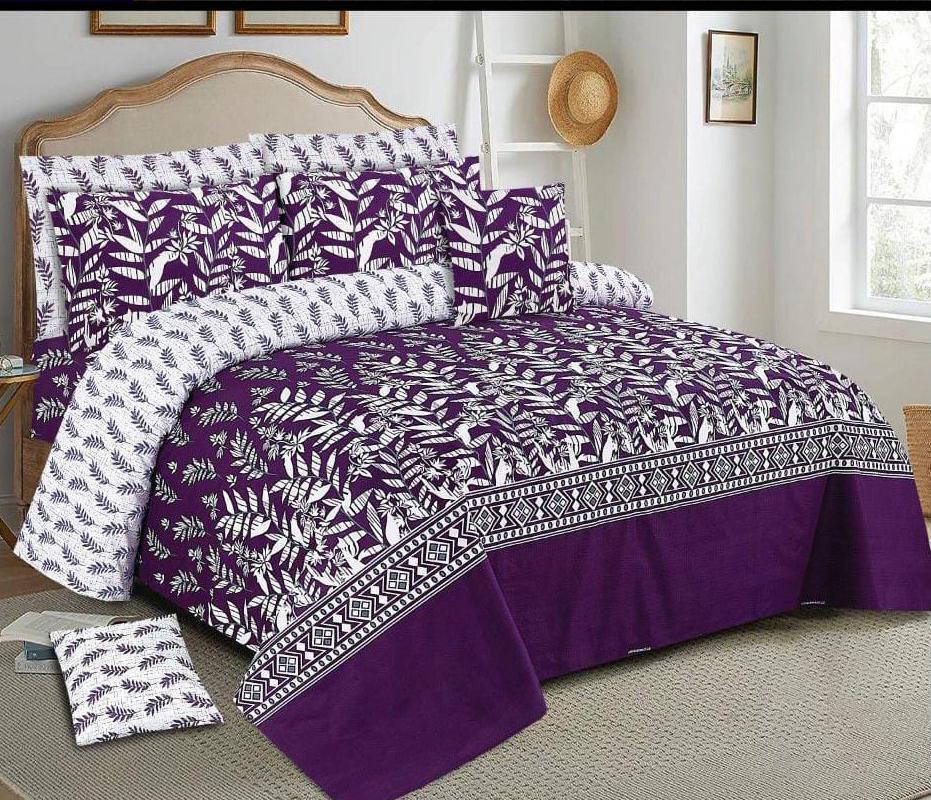7 Pcs Cotton Salonica Printed Comforter Set