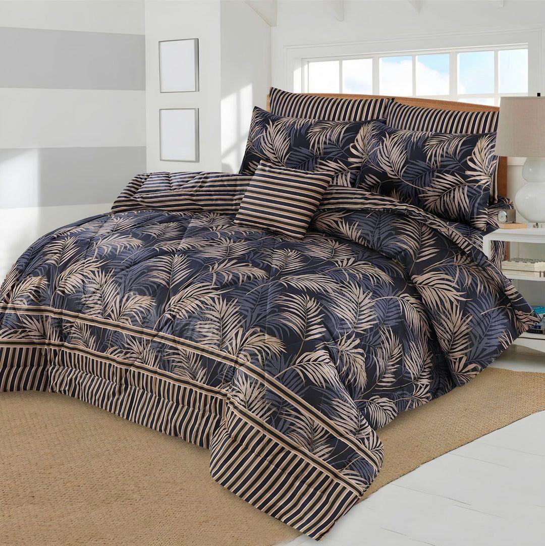 7 Pcs Cotton Salonica Printed Comforter Set