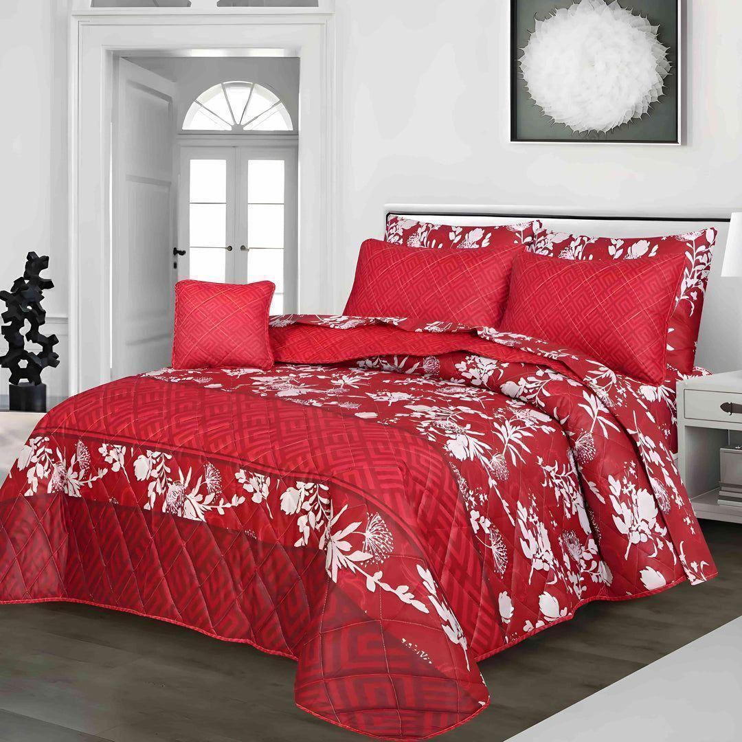 7 Pcs Cotton Salonica Printed Comforter Set