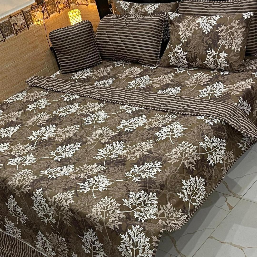 7 Pcs Cotton Salonica Printed Comforter Set