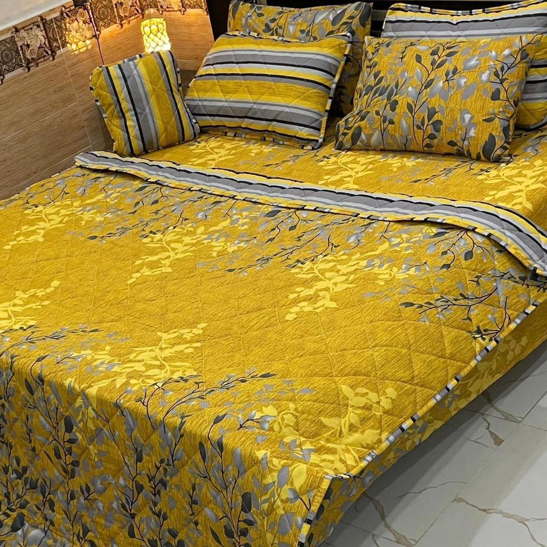 7 Pcs Cotton Salonica Printed Comforter Set
