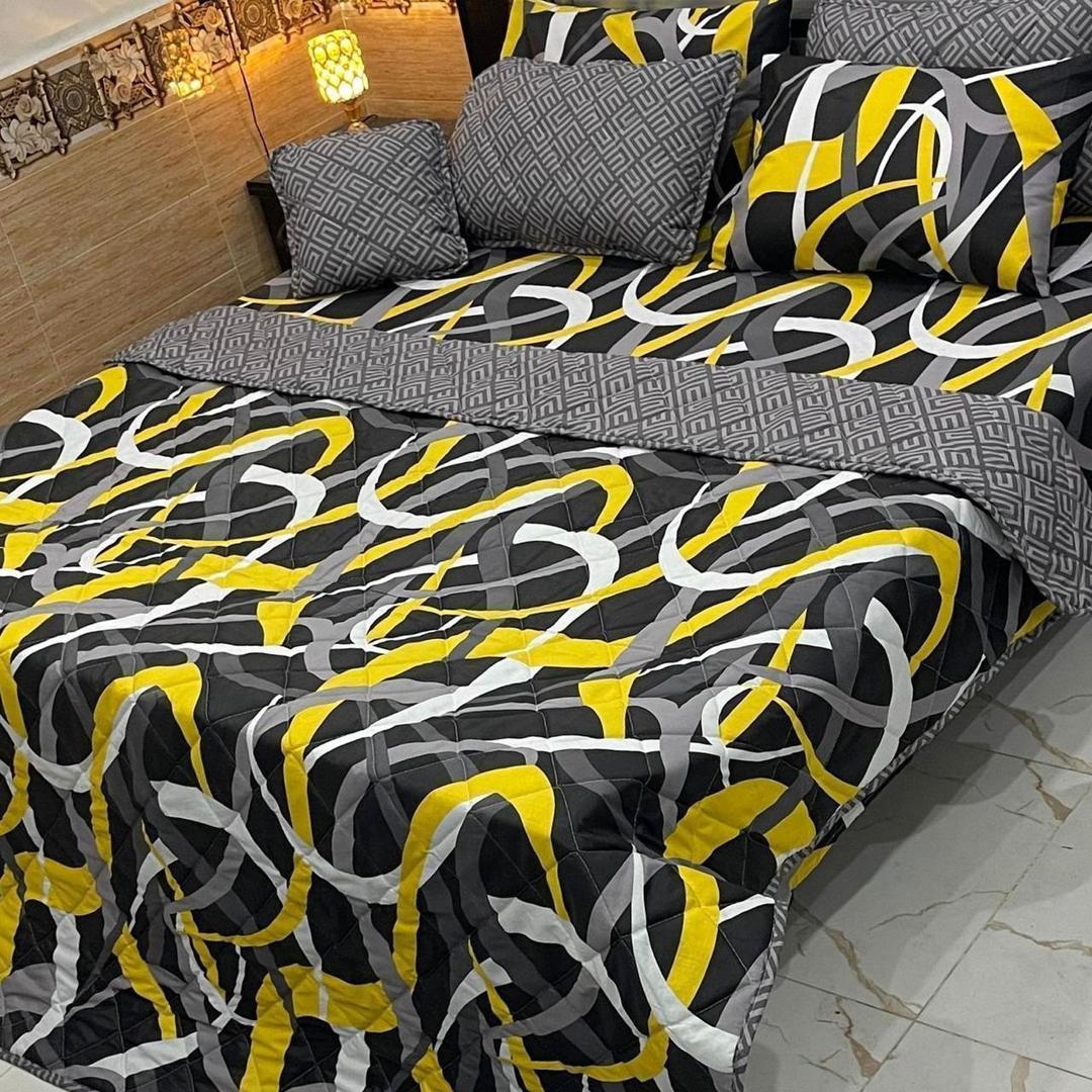 7 Pcs Cotton Salonica Printed Comforter Set
