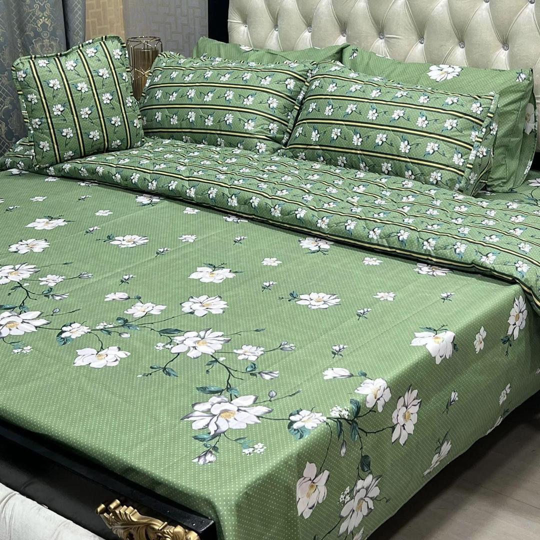 7 Pcs Cotton Salonica Printed Comforter Set