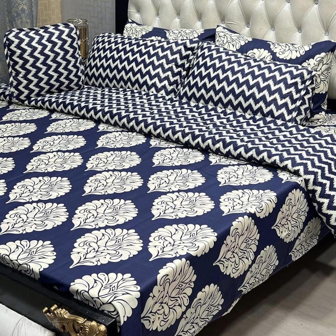 7 Pcs Cotton Salonica Printed Comforter Set