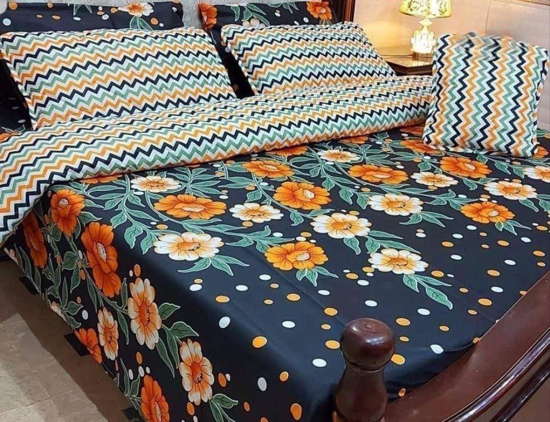 7 Pcs Cotton Salonica Printed Comforter Set
