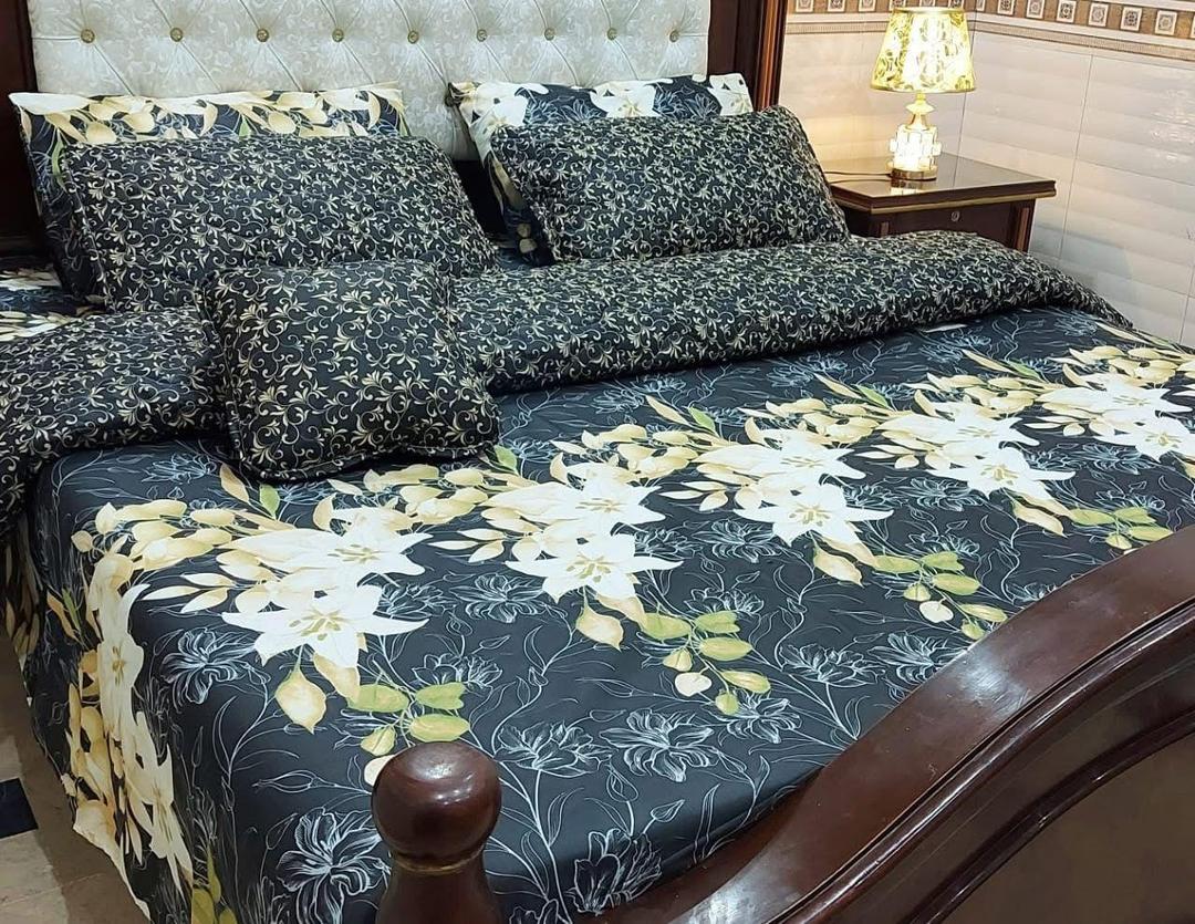 7 Pcs Cotton Salonica Printed Comforter Set