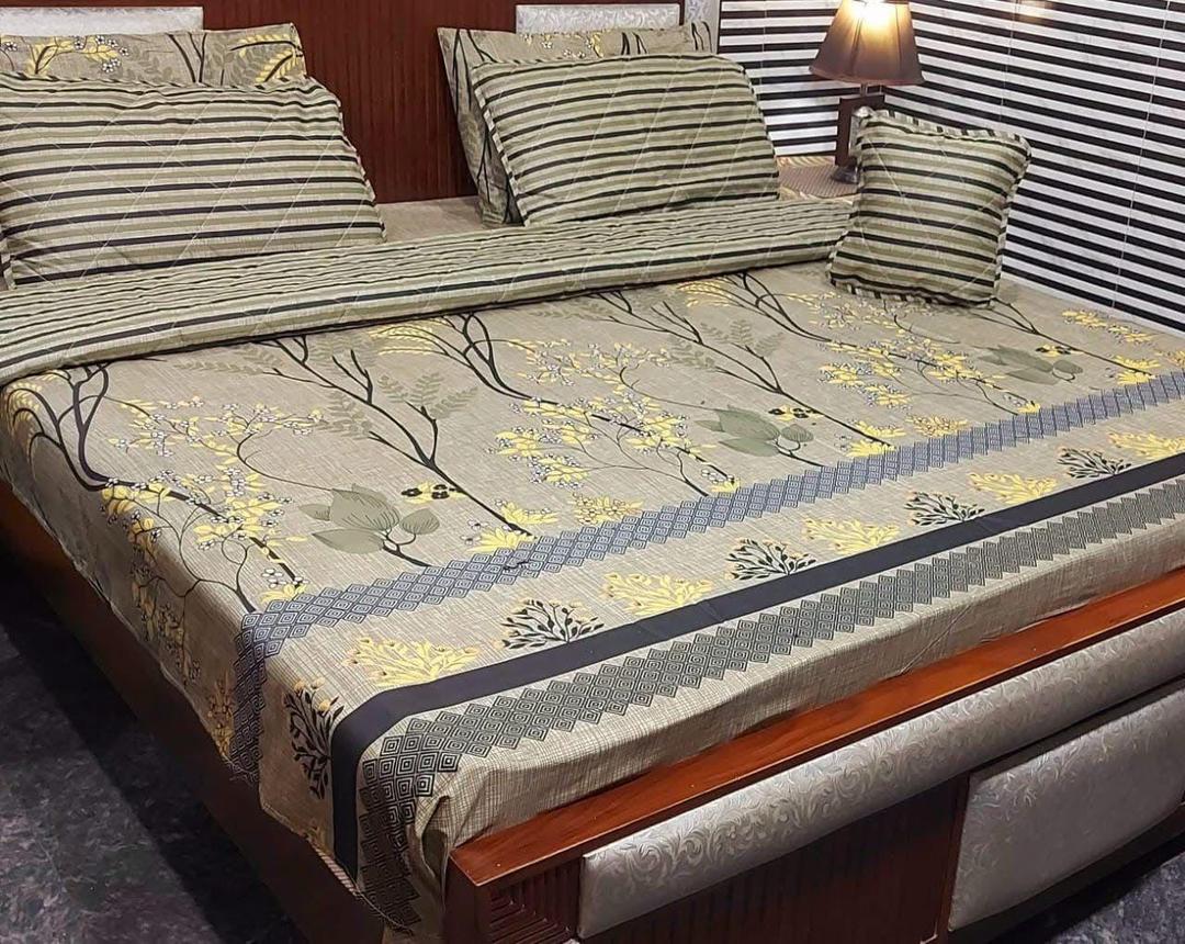 7 Pcs Cotton Salonica Printed Comforter Set
