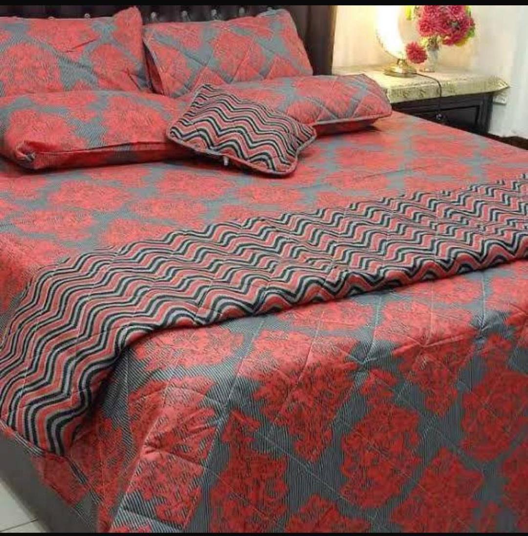 7 Pcs Cotton Salonica Printed Comforter Set