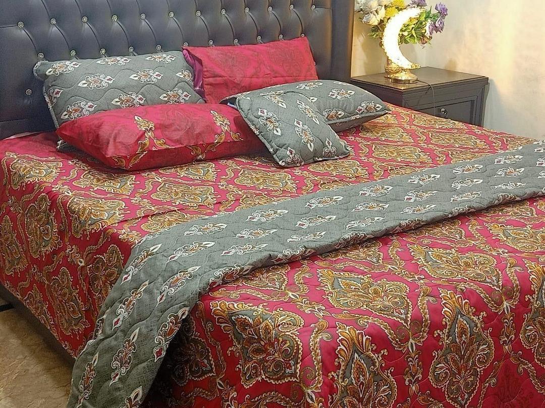 7 Pcs Cotton Salonica Printed Comforter Set