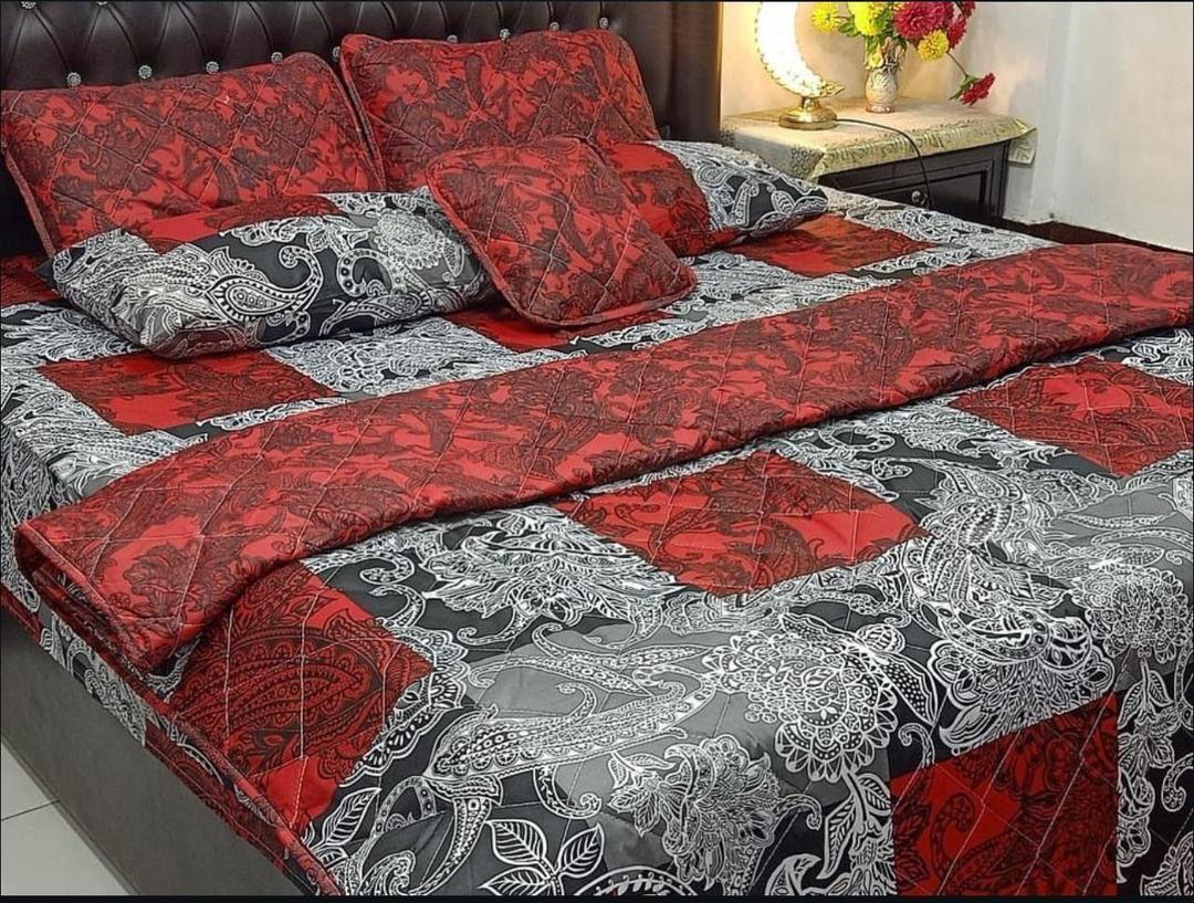 7 Pcs Cotton Salonica Printed Comforter Set