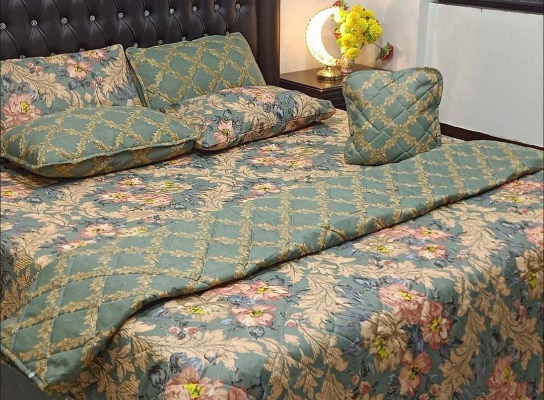 7 Pcs Cotton Salonica Printed Comforter Set