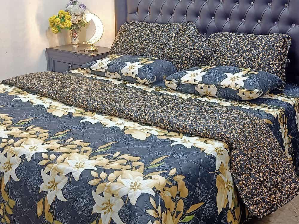7 Pcs Cotton Salonica Printed Comforter Set