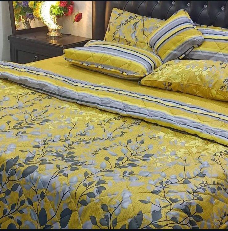 7 Pcs Cotton Salonica Printed Comforter Set