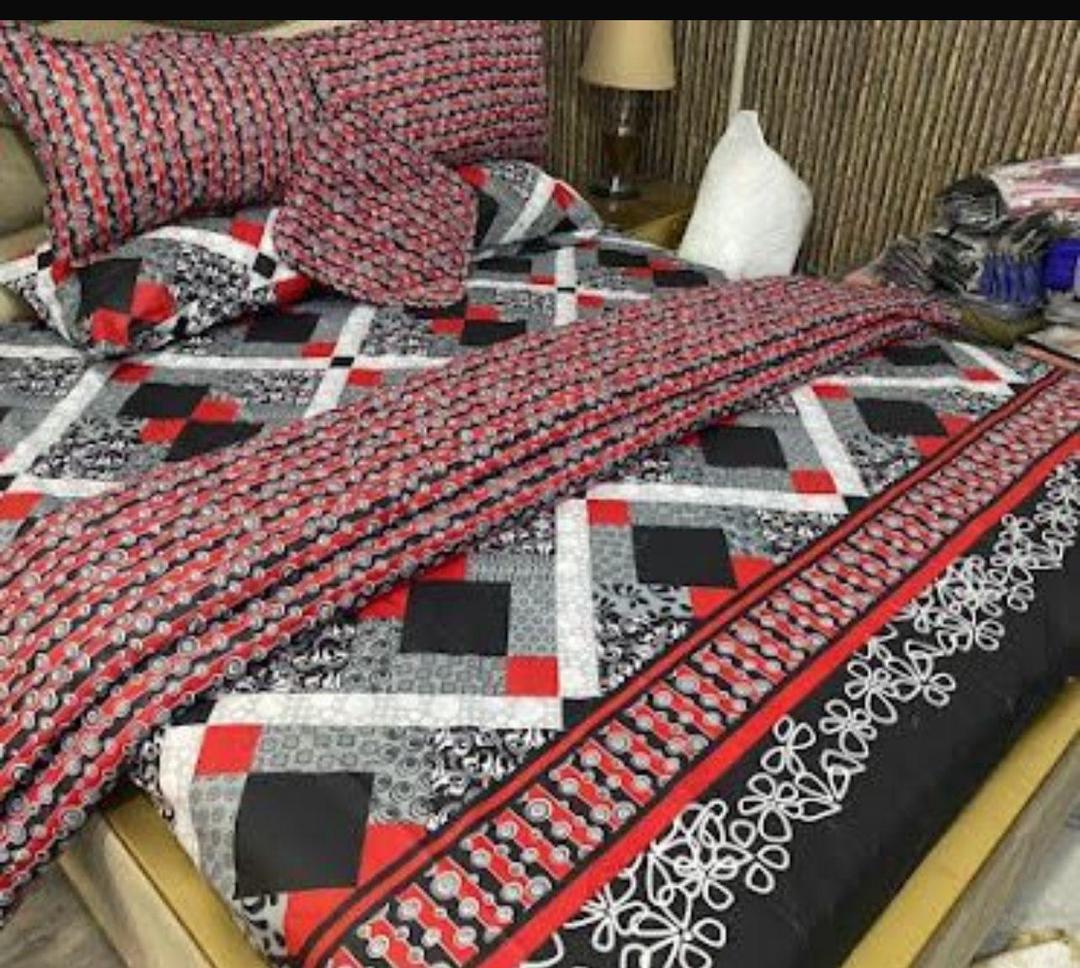 7 Pcs Cotton Salonica Printed Comforter Set