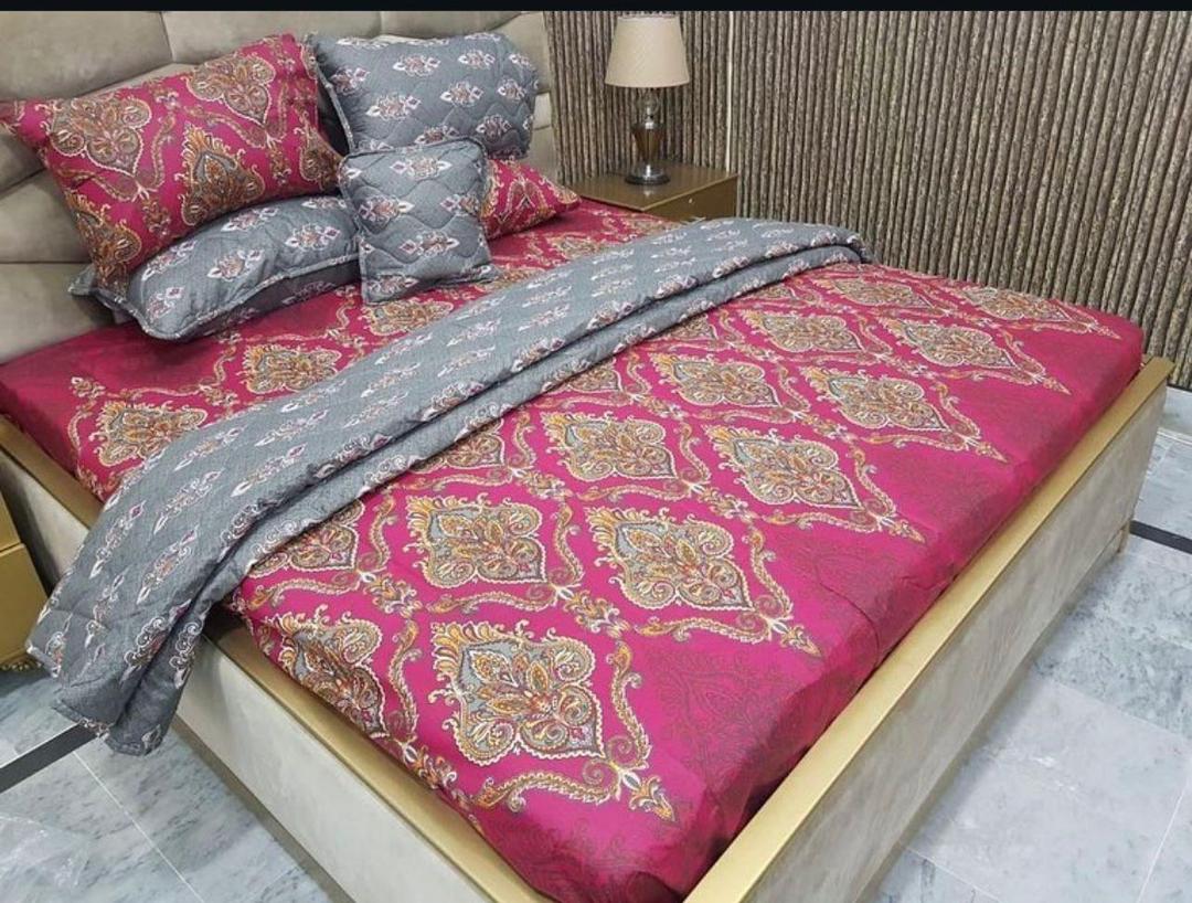 7 Pcs Cotton Salonica Printed Comforter Set