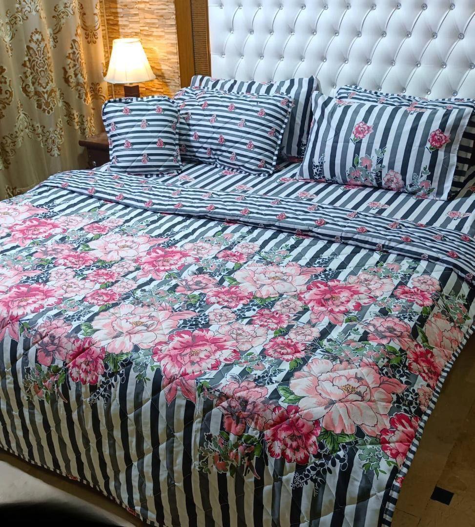 7 Pcs Cotton Salonica Printed Comforter Set