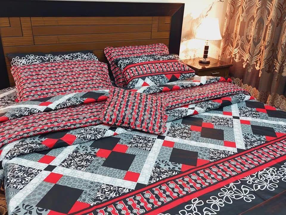 7 Pcs Cotton Salonica Printed Comforter Set