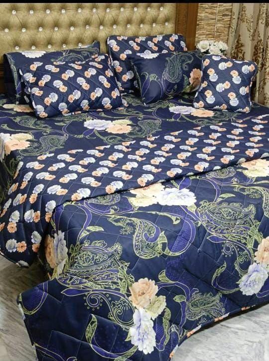 7 Pcs Cotton Salonica Printed Comforter Set