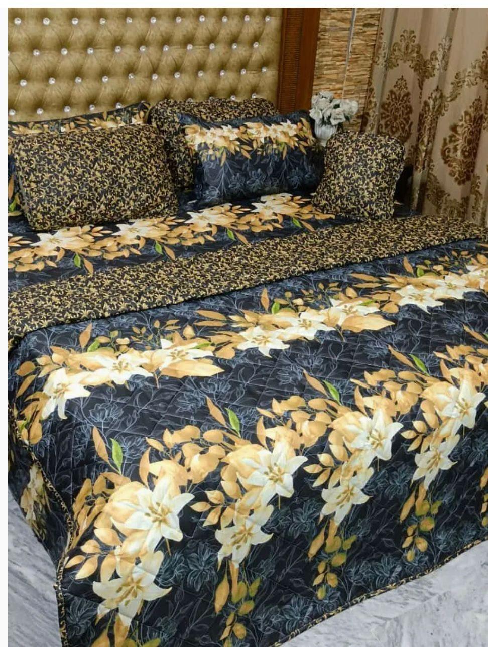 7 Pcs Cotton Salonica Printed Comforter Set