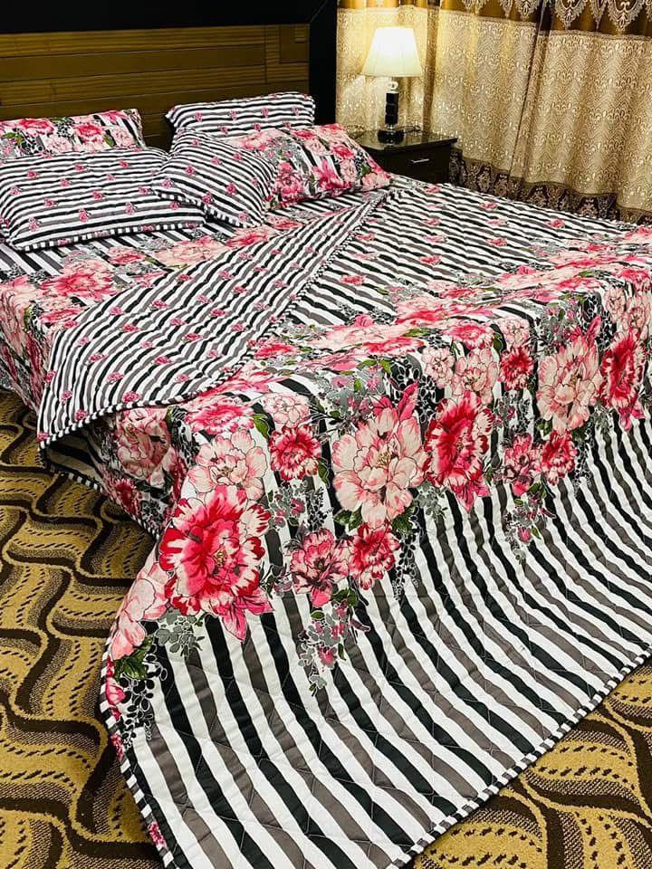 7 Pcs Cotton Salonica Printed Comforter Set