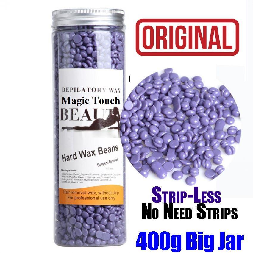 Stripless Hair Removing Wax Beans,  400g - Big Jar Peel off Wax for Face, Body & Legs