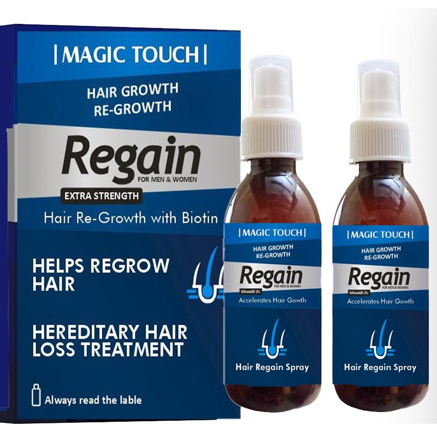 Magic Touch Hair Re gain with Minoxidil 5% - hairgain hair Spray 120ml x 2