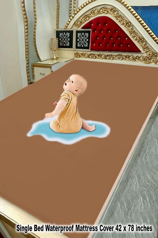 Terry Cotton Plain Single Bed Mattress Cover