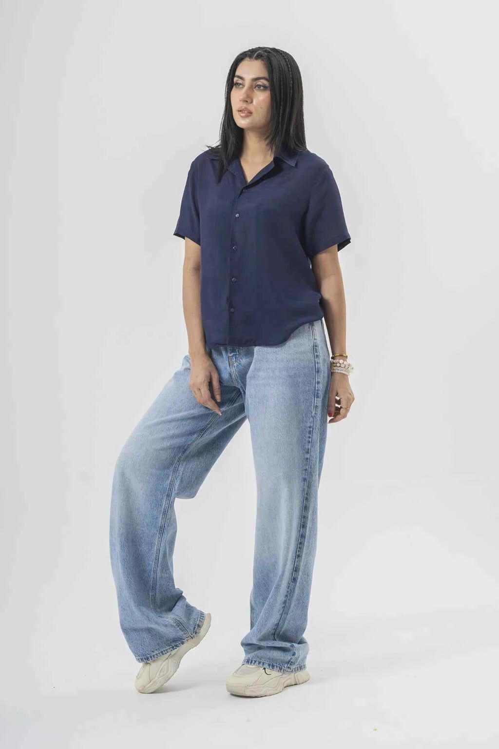 Modern Wide-Leg Baggy Denim Pants in Light Wash EW-000649