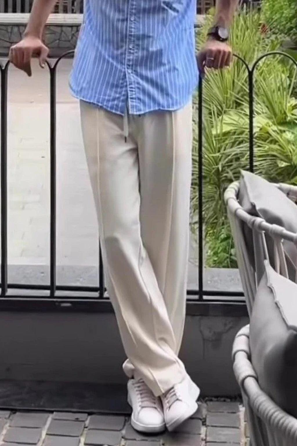 Relaxed Fit Platted Trouser - Cream Beige EW-000486-XS1