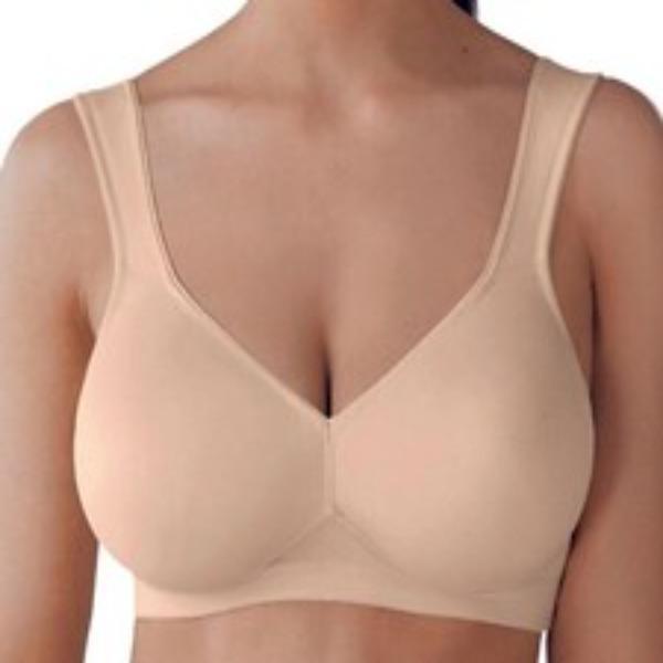 Comfortable Cotton Padded Bra - 1 Pcs in Beige with Plain Pattern