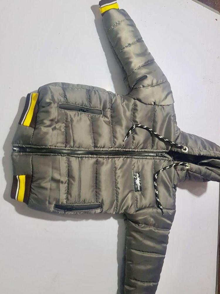 Boy's Quilted Puffer Jacket Grey Winter Warm Lightweight