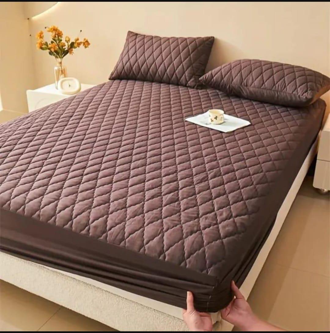 Double Bed Micro Mattress Cover - Waterproof & Quilted | 1 Pc
