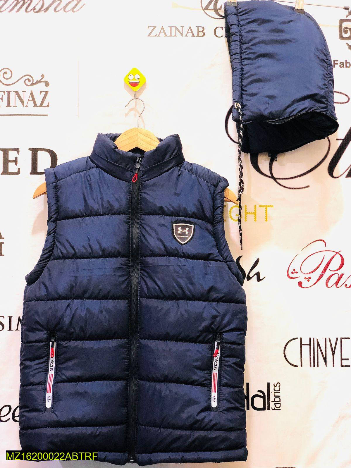 Men Navy Parachute Puffer Vest Sleeveless Winter Warm