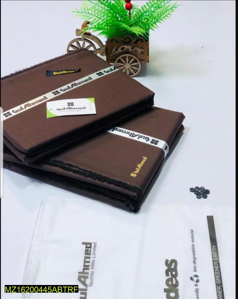 Men Cotton Plain Suit Brown Summer Wear Pakistan