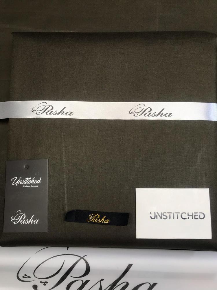 Men Unstitched Cotton Suit Olive Green Eid Formal Wear