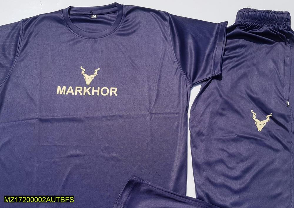 Men Markhor Logo Micro Interlock Track Suit Navy Blue