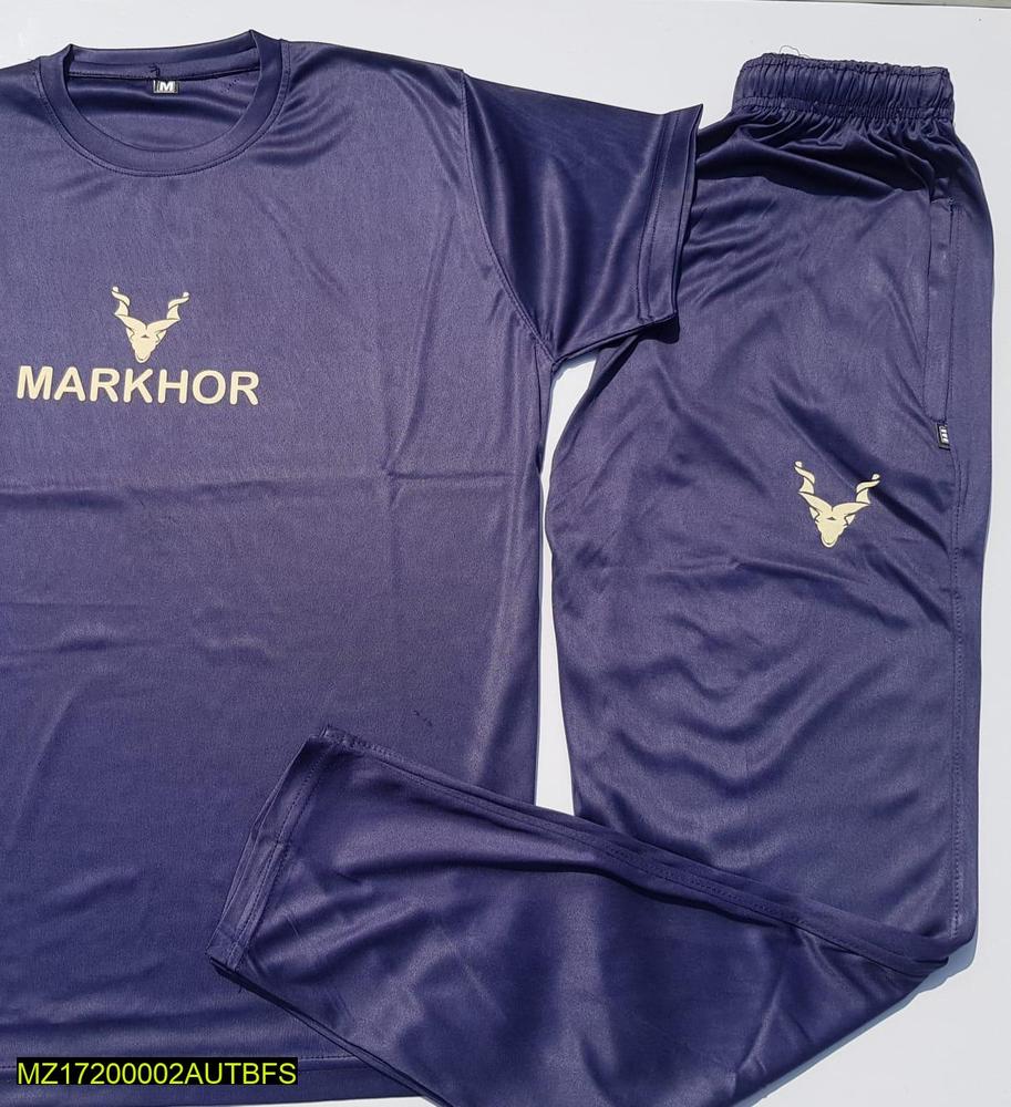 Men Markhor Logo Micro Interlock Track Suit Navy Blue