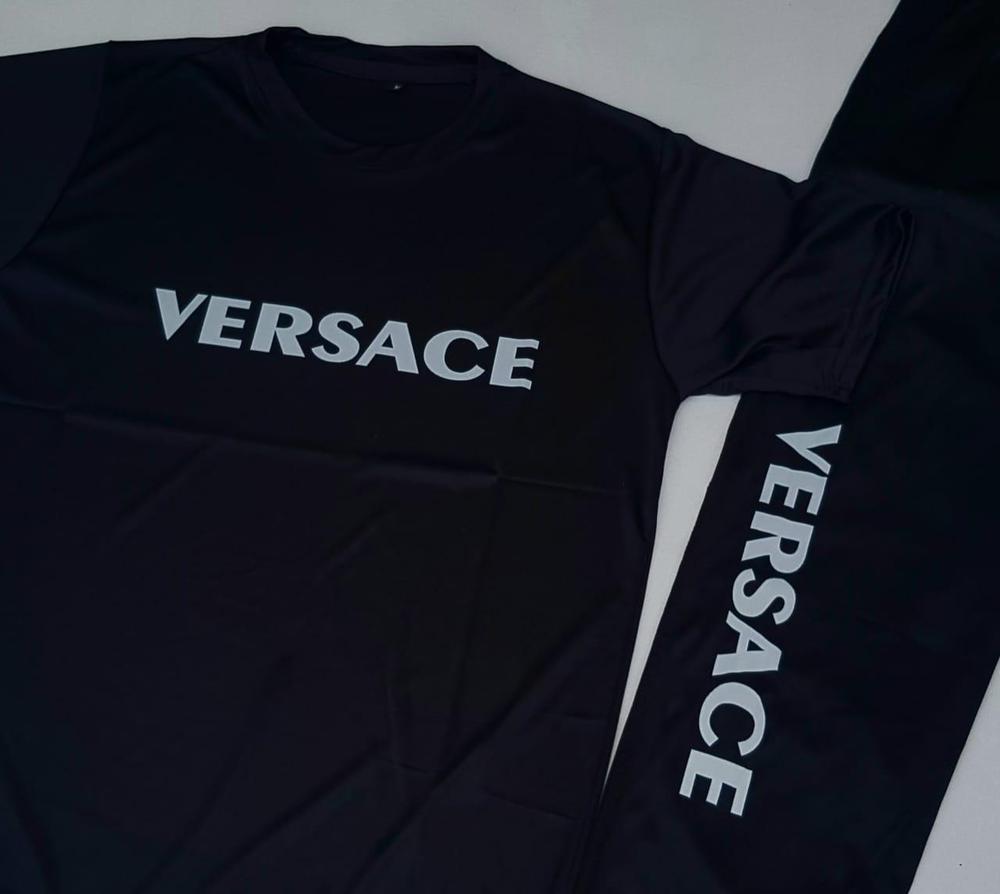 Men Micro Interlock Versace Track Suit Black