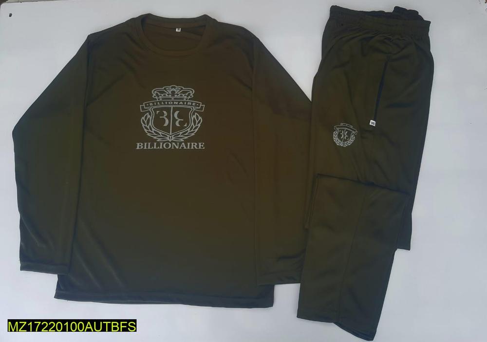 Men Printed Track Suit Micro Interlock Black